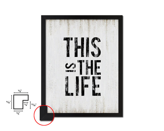 This is the life Quote Wood Framed Print Wall Decor Art