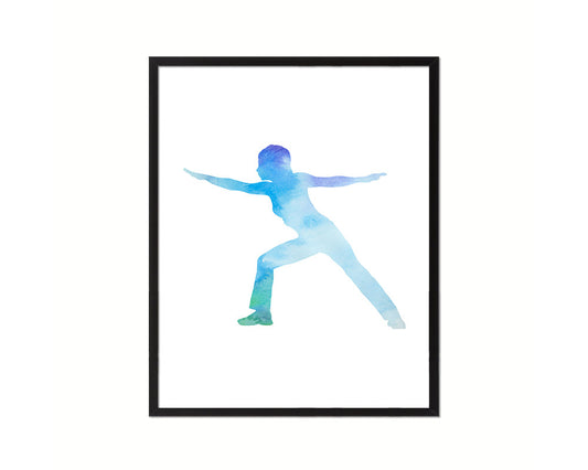 Warrior II Virabhadrasana II Yoga Wood Framed Print Wall Decor Art Gifts