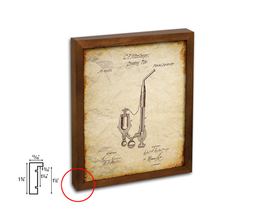 Smoking Pipe Tobacco Vintage Patent Artwork Walnut Frame Print Wall Art Decor Gifts