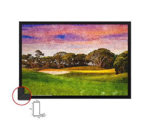 Sunset Golf Course, Middletown, PA Art Painting Print Art Wood Framed Wall Decor Gifts