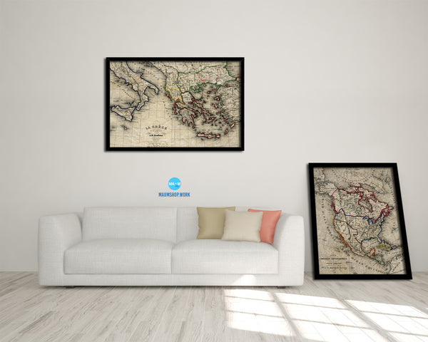 Europe Historical Map Framed Print Art Wall Decor Gifts