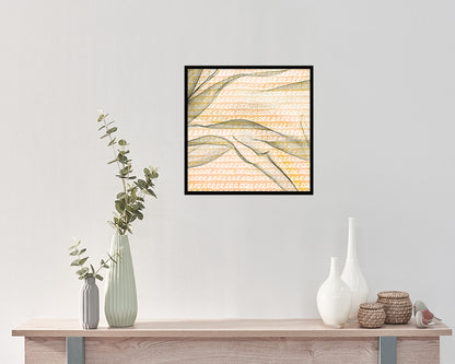 Abstract Yellow Artwork Wood Frame Gifts Modern Wall Decor Art Prints