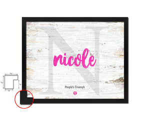 Nicole Personalized Biblical Name Plate Art Framed Print Kids Baby Room Wall Decor Gifts