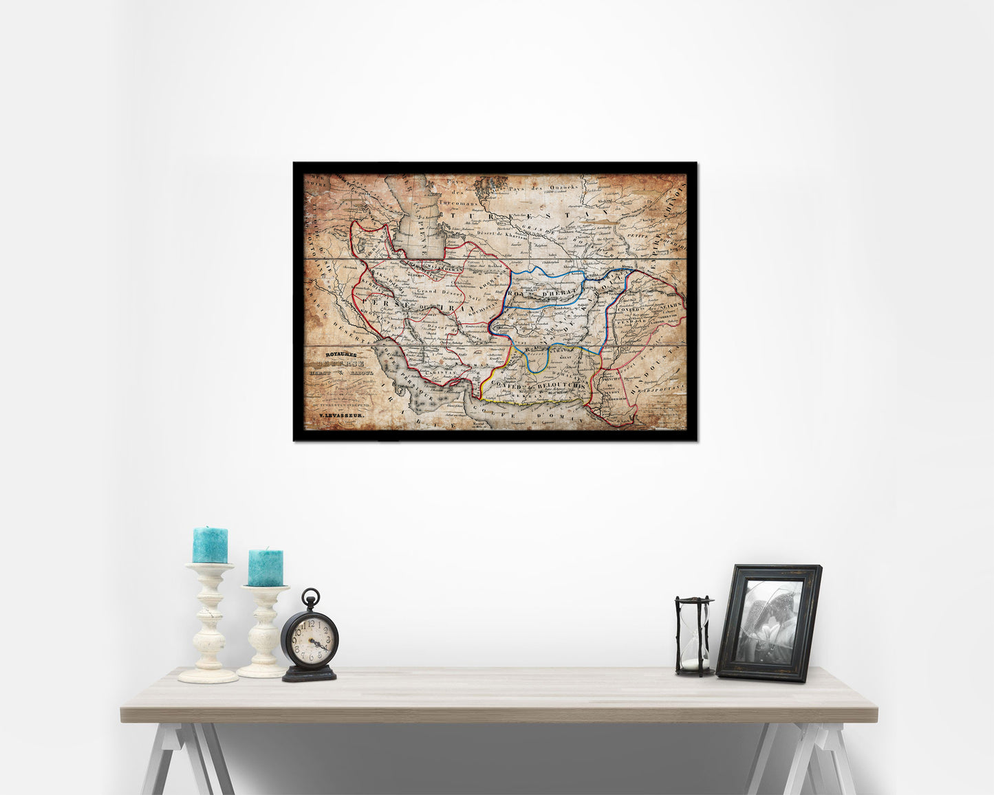 Persia Middle East Iraq Iran Antique Map Framed Print Art Wall Decor Gifts