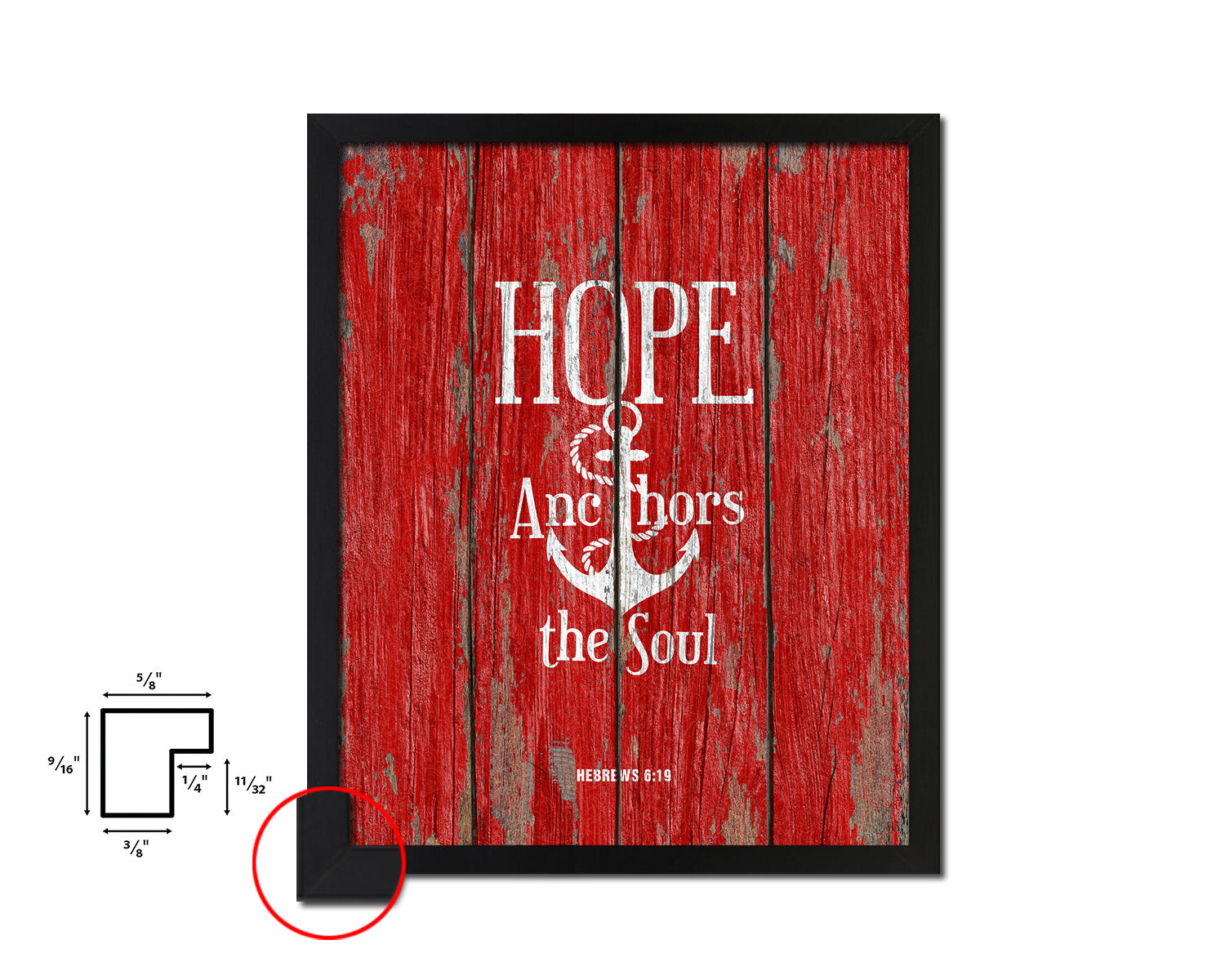 Hope anchors the soul, Hebrews 6:19 Quote Framed Print Home Decor Wall Art Gifts