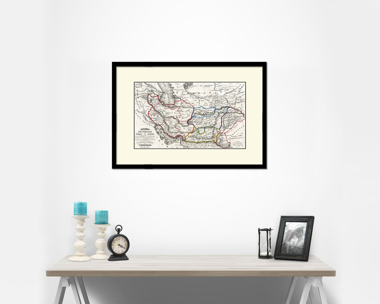 Persia Middle East Iraq Iran Old Map Framed Print Art Wall Decor Gifts