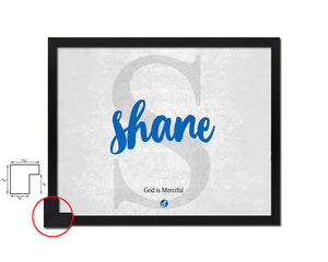 Shane Personalized Biblical Name Plate Art Framed Print Kids Baby Room Wall Decor Gifts