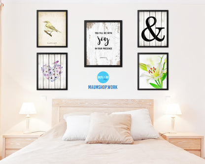 You fill me with joy in your presence, Psalm 16:11 Quote Framed Print Home Decor Wall Art Gifts