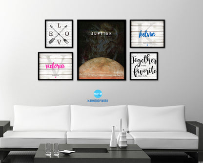 Jupiter Planet Prints Length of Year Watercolor Solar System Framed Print Home Decor Wall Art Gifts