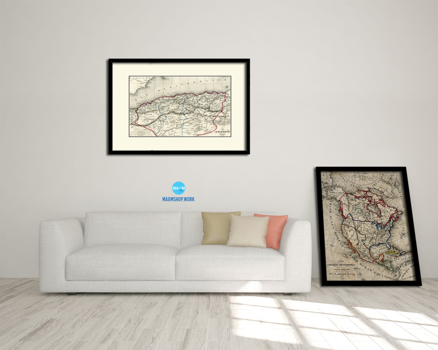 Algeria Africa Old Map Framed Print Art Wall Decor Gifts
