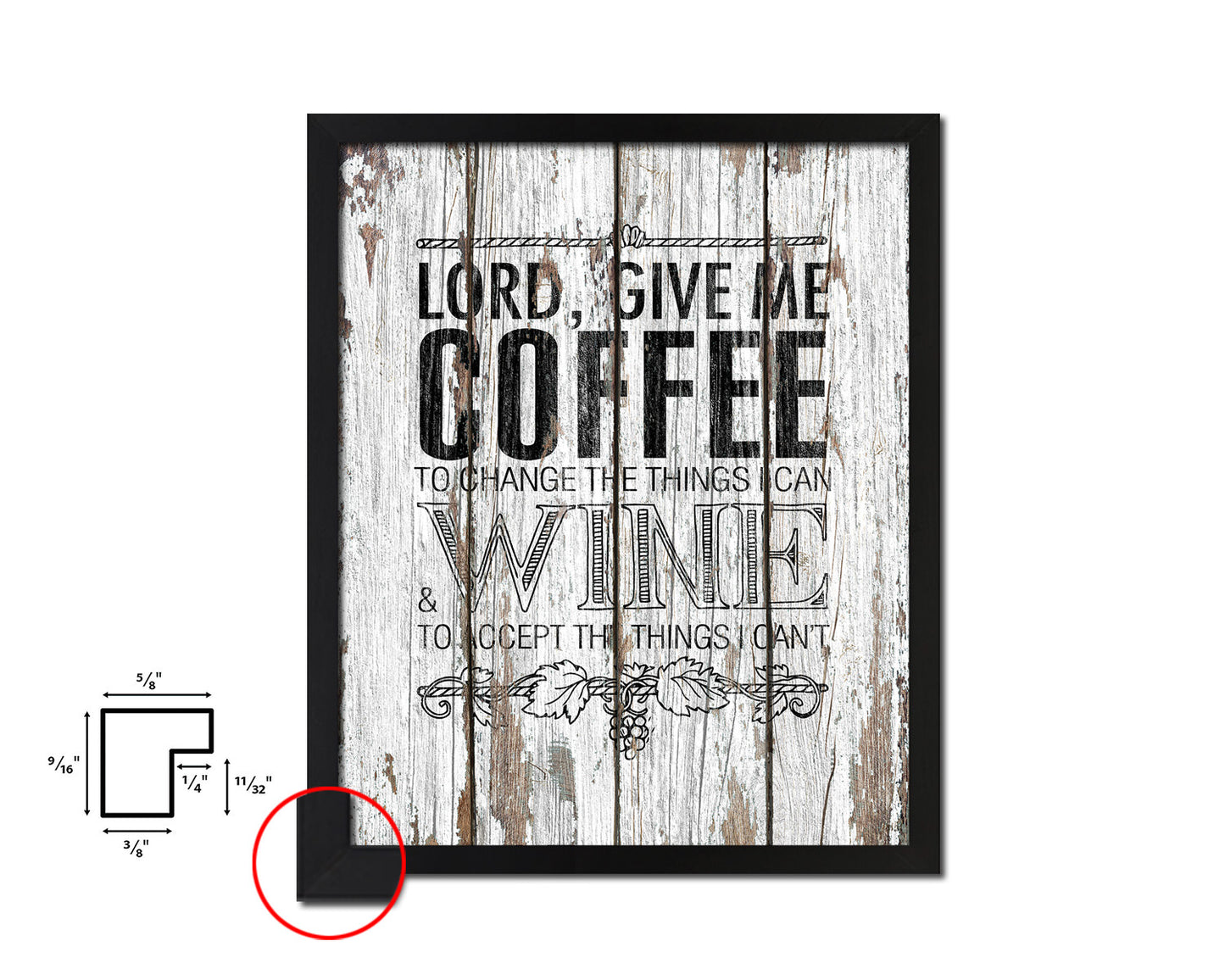 Lord, give me  coffee to  change the things I can Words Wood Framed Print Wall Decor Art Gifts
