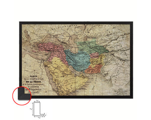 Persia Arabia Iraq Iran 1870 Historical Map Framed Print Art Wall Decor Gifts