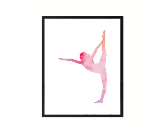 Gymnastic yoga Contorsionist practicing Yoga Wood Framed Print Wall Decor Art Gifts