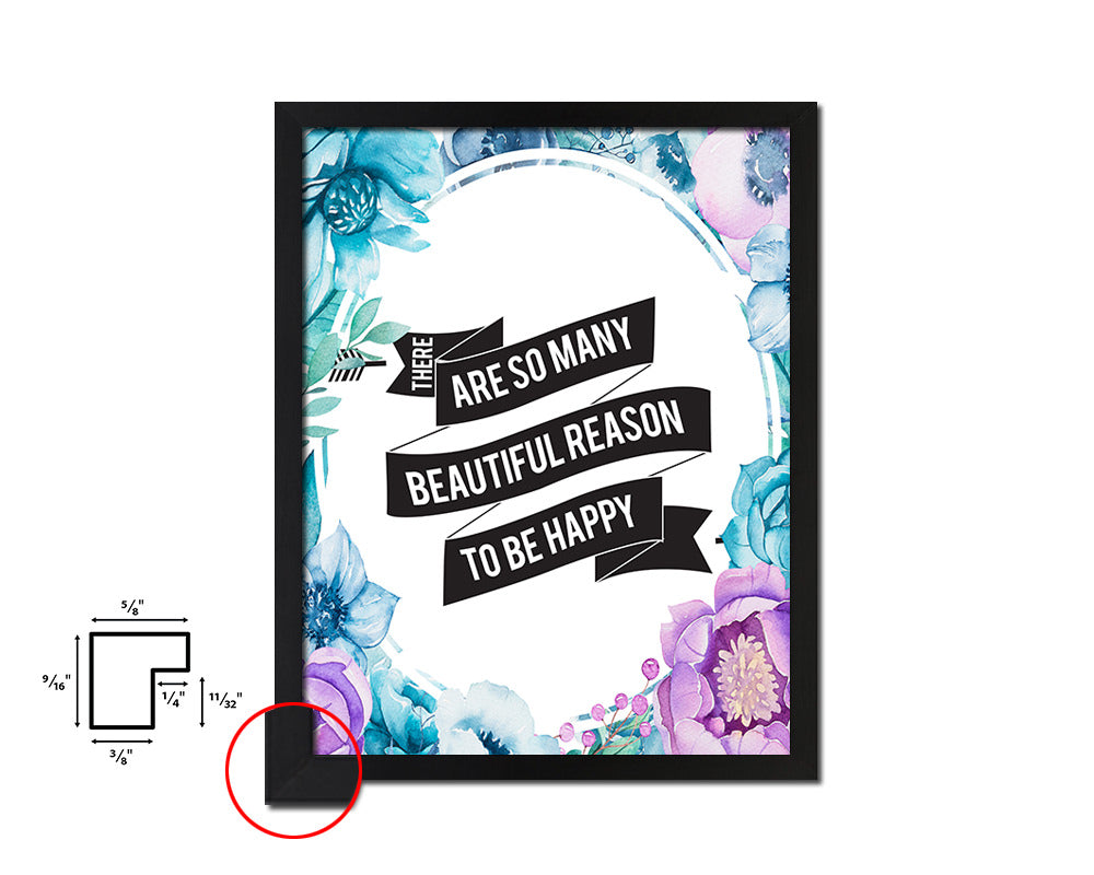There are so many beautiful reason Quote Paper Artwork Framed Print Wall Decor Art
