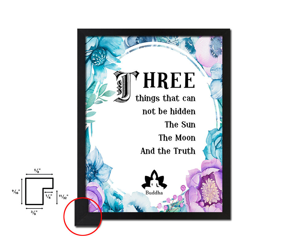 Three things that can not be hidden Quote Boho Flower Framed Print Wall Decor Art