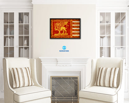 Republic of Venice City Italy Coutnry Vintage Flag Wood Framed Prints Decor Wall Art Gifts