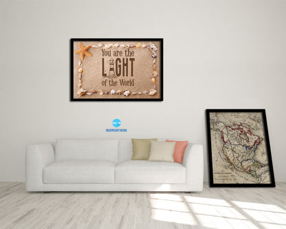 You Are the Light of The World, Matthew 5:14 Bible Verse Scripture Framed Art