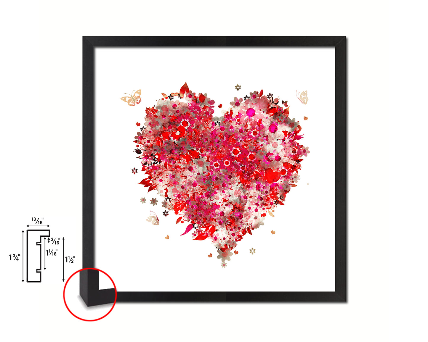 Heart Red Punctuation Symbol Framed Print Home Decor Wall Art English Teacher Gifts