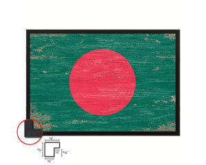 Bangladesh Shabby Chic Country Flag Wood Framed Print Wall Art Decor Gifts