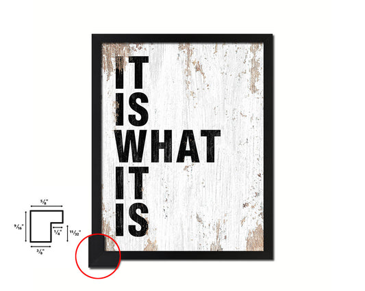 It is what it is Quote Framed Print Home Decor Wall Art Gifts