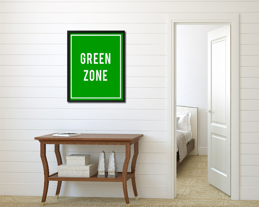 Green Zone Notice Danger Sign Framed Print Home Decor Wall Art Gifts