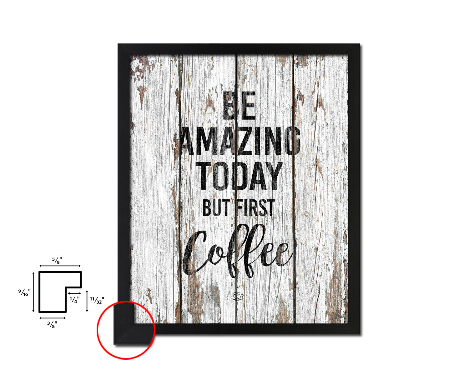 Be amazing today but first coffee Quote Framed Artwork Print Wall Decor Art Gifts