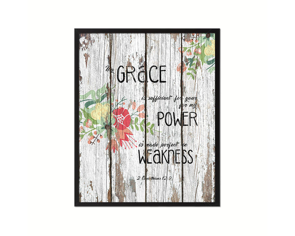 My Grace is sufficient for your for my Power Quote Framed Print Home Decor Wall Art Gifts
