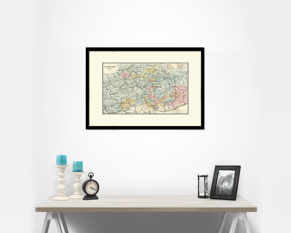 Germany Old Map Framed Print Art Wall Decor Gifts