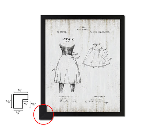 Athletic Skirt Dancer Vintage Patent Artwork Black Frame Print Wall Art Decor Gifts