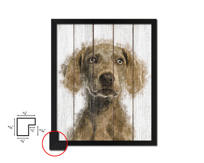 Weimarane Dog Puppy Portrait Framed Print Pet Watercolor Wall Decor Art Gifts