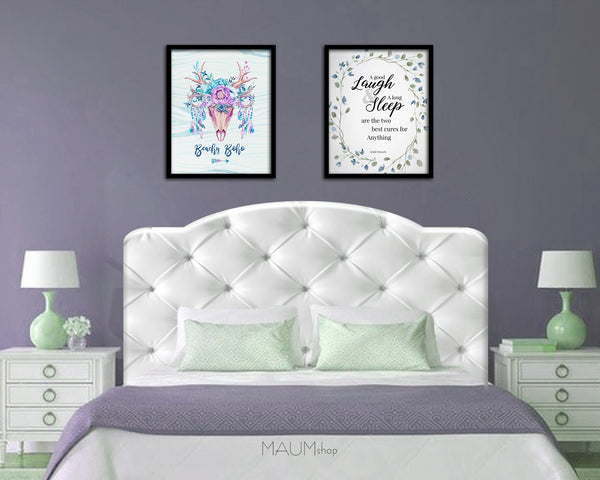 A good laugh & a long sleep are the two best cures Quote Framed Print Wall Decor Art Gifts