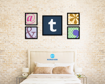 Tumblr Social Media Symbol Icons logo Wood Framed Print Home Decor Wall Art Gifts