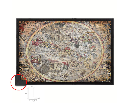 Christian Celestial Hemisphere Atlas Coelestis Andreas Cellarius Antique Map Framed Print