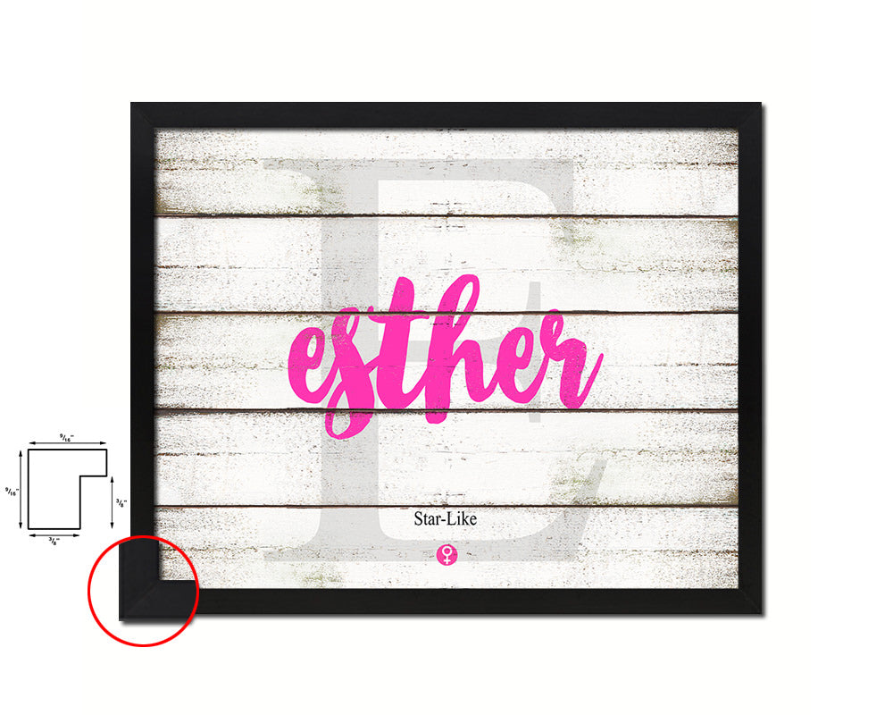 Esther Personalized Biblical Name Plate Art Framed Print Kids Baby Room Wall Decor Gifts