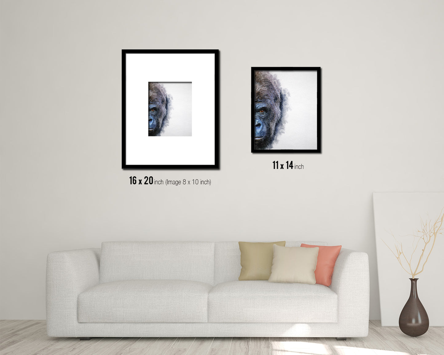 Gorillas Animal Painting Print Framed Art Home Wall Decor Gifts