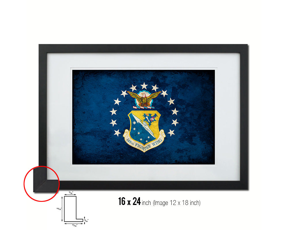148th Fighter Wing Emblem Paper Texture Flag Framed Prints Home Decor Wall Art Gifts