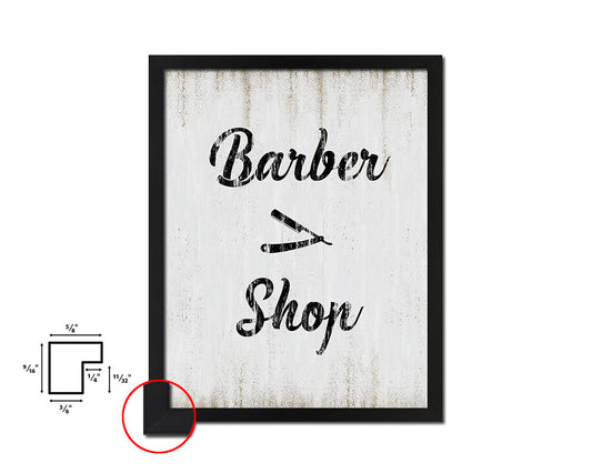 Barber Shop Quote Wood Framed Print Wall Decor Art
