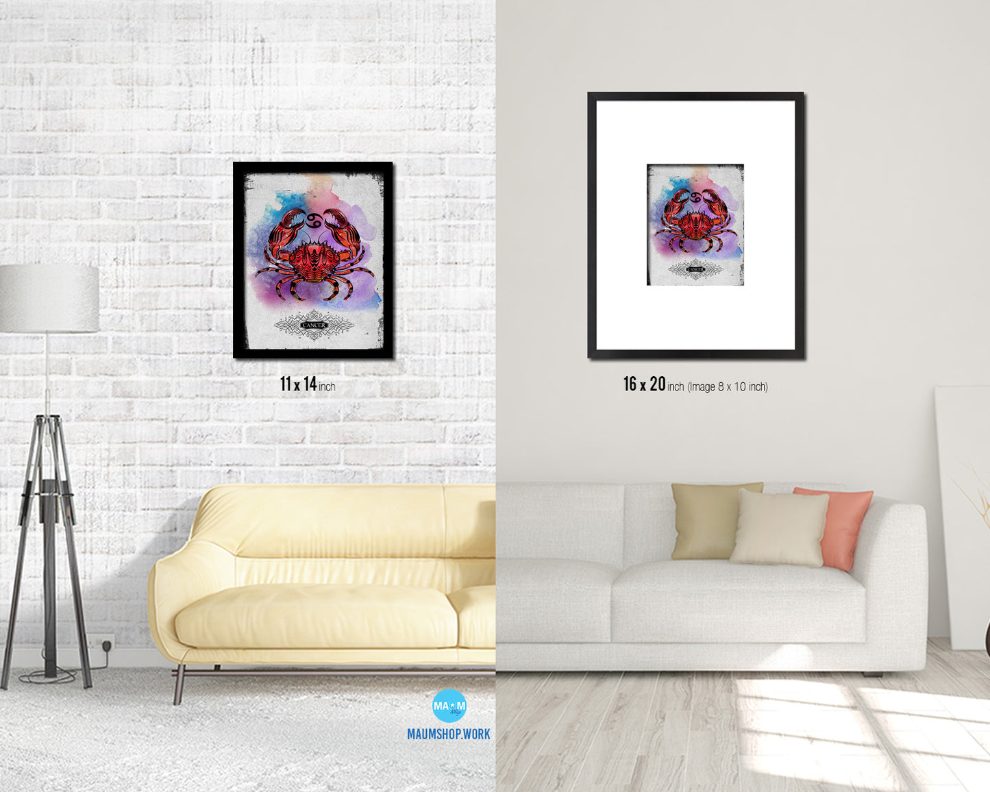 Cancer Constellation Prediction Yearly Horoscope Wood Framed Paper Print Wall Art Decor Gifts