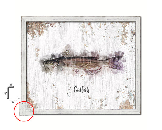 Catfish Fish Framed Prints Modern Restaurant Sushi Bar Watercolor Wall Art Decor