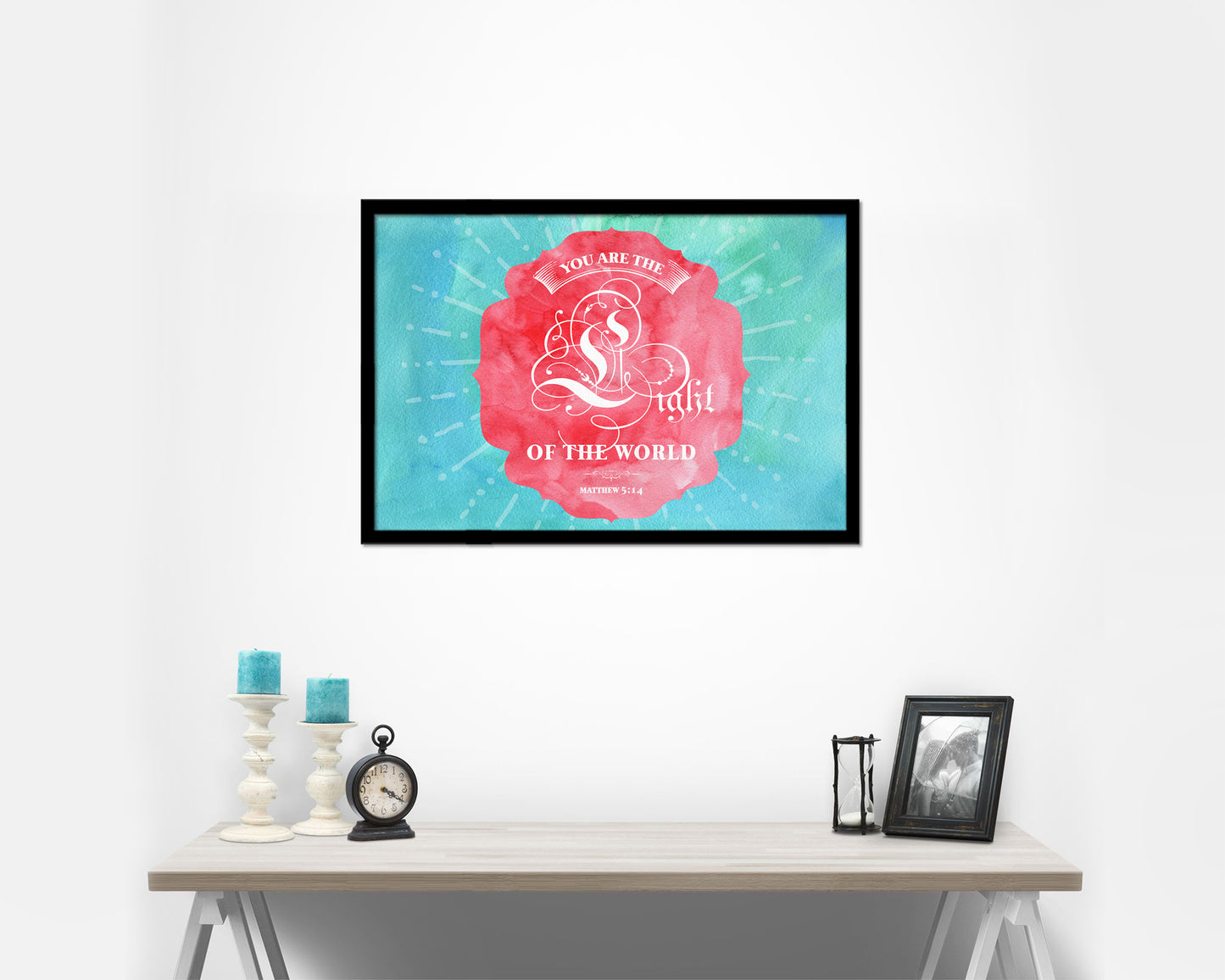 You Are the Light of The World, Matthew 5:14 Bible Verse Scripture Framed Art