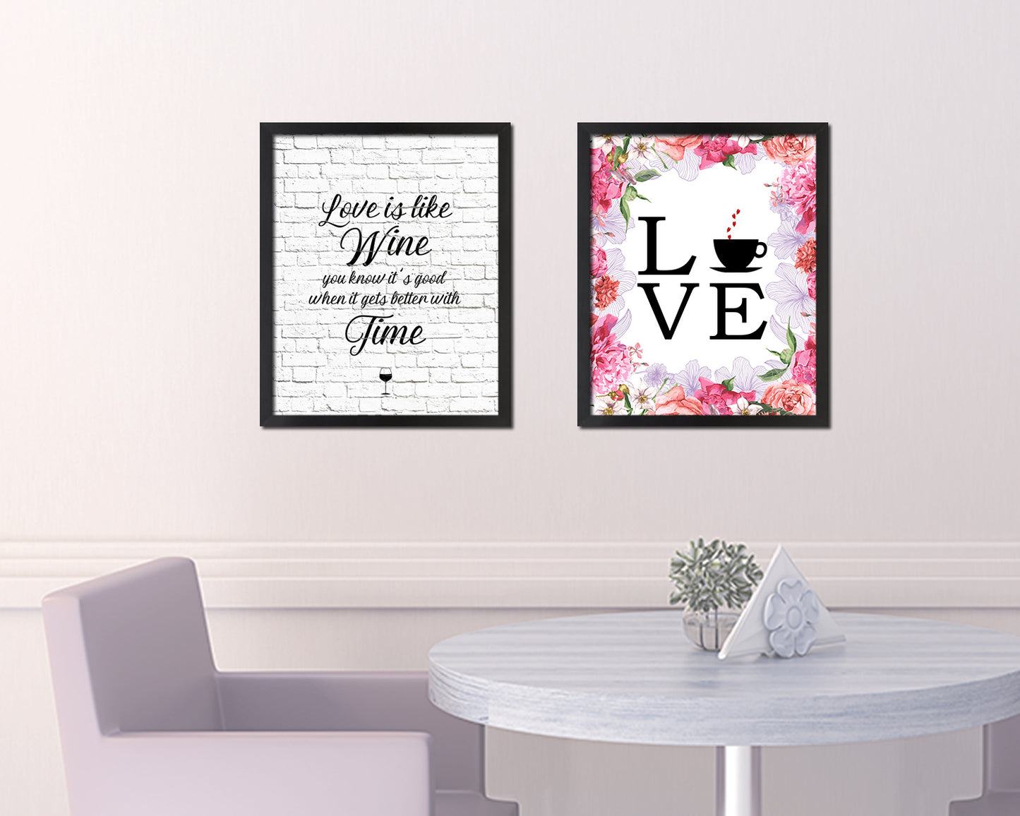 Love is like wine you know it's good Words Wood Framed Print Wall Decor Art Gifts