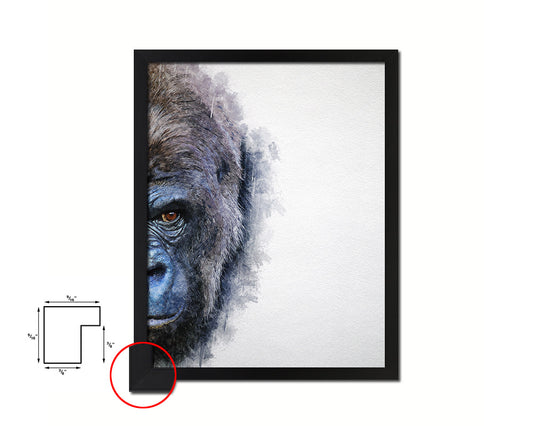Gorillas Animal Painting Print Framed Art Home Wall Decor Gifts