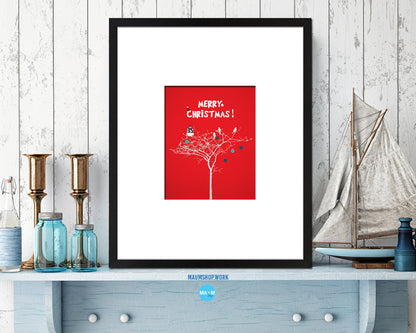 Chihuahua Holiday Season Gifts Wood Framed Print Home Decor Wall Art