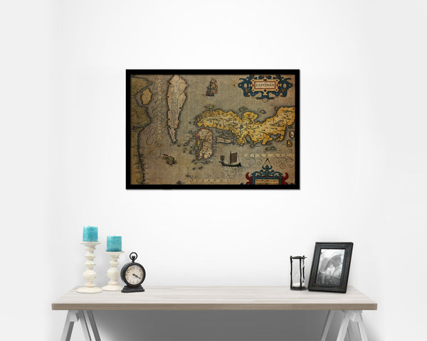 Japan Gerard and Rumold Mercator Atlas Vintage Map Framed Print Art Wall Decor Gifts