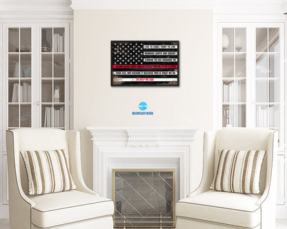 Thin Red Line Honoring Law Enforcement, Powercall Sirens Shabby Chic Military FlagArt
