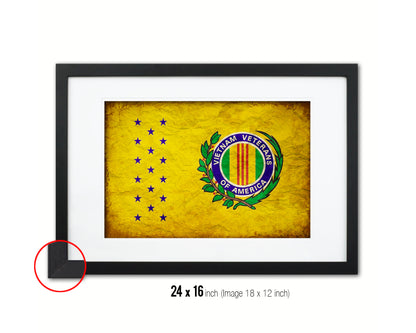 Vietnam War American Veterans Vintage Military Flag Framed Print Sign Decor Wall Art Gifts
