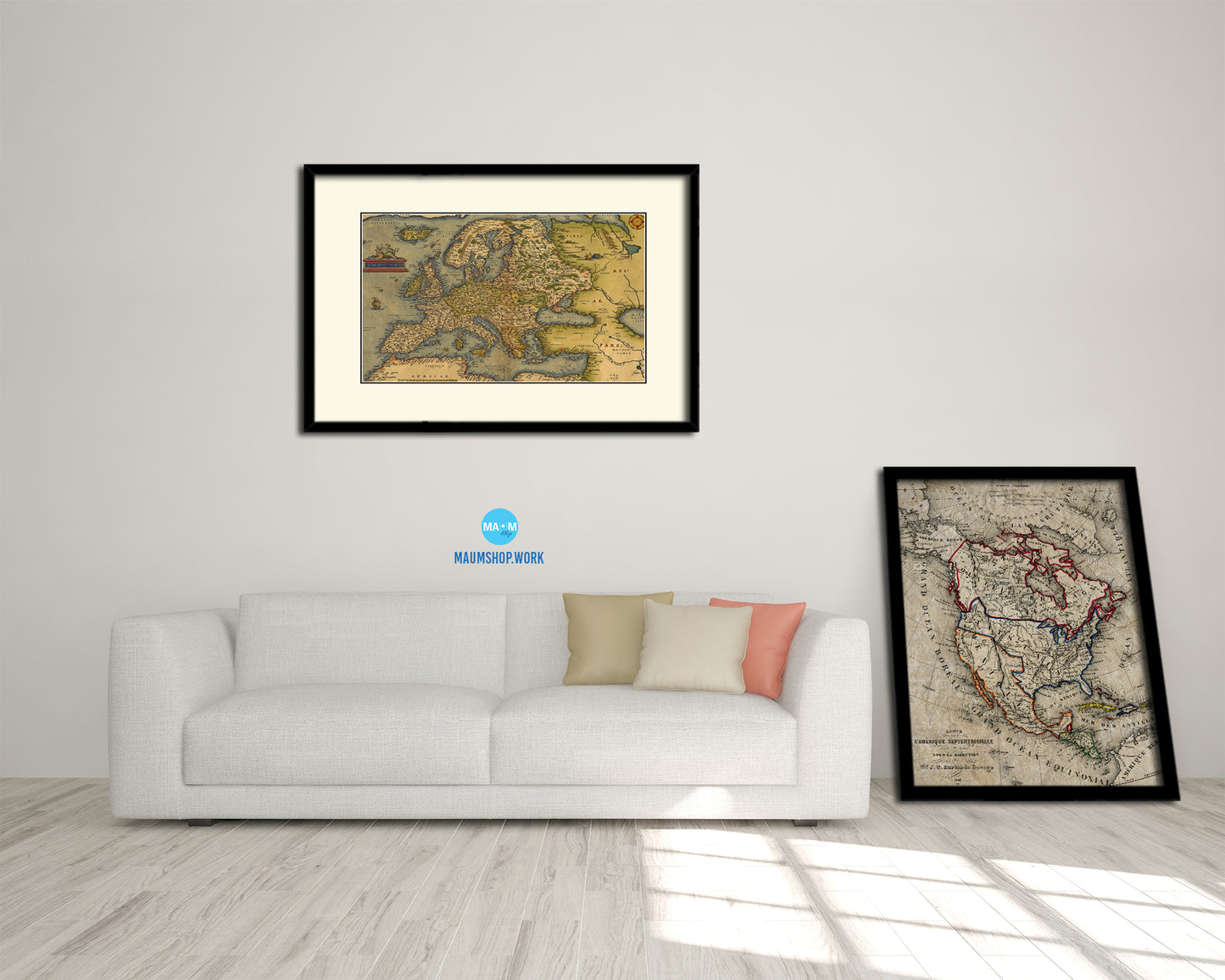 Europe Abraham Ortelius Circa 1570 Old Map Framed Print Art Wall Decor Gifts