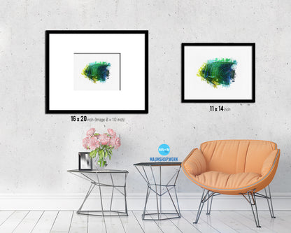 Tropical Fish Framed Print Modern Restaurant Sushi Bar Modern Watercolor Wall Art Decor