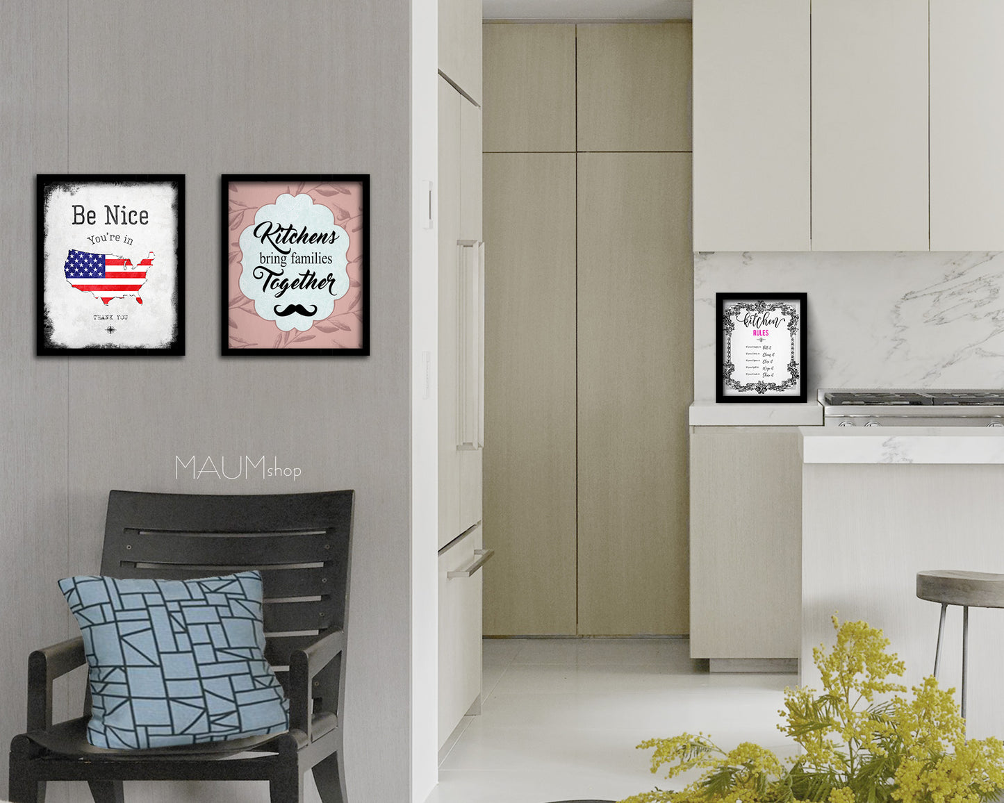 Kitchens bring families together Quote Framed Print Wall Decor Art Gifts