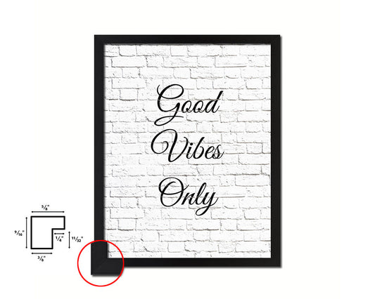 Good Vibes Only Quote Framed Print Home Decor Wall Art Gifts